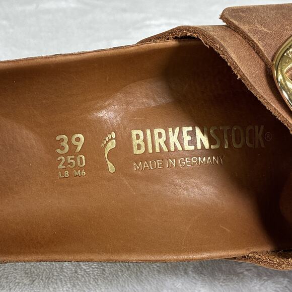 Birkenstock Madrid Big Buckle Sandals In Oiled Leather T-Strap Sandals Sz 39/8 - Picture 12 of 16